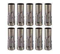 OKJHFD 10 pièces E14 Tube en métal lampe tête boîtier fer cristal lustre Tube accessoires d'éclairage raccords pour bougie support de lampe Tube lampe Base 25x80mm (Placage de bronze)