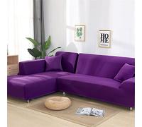 OKJK Housse De Canapé d'angle, Housse De Meuble De Salon Moderne, Couverture Canape Chaise Longue Forme De L élastique Extensible Universel (Purple,Part B-B 195-230cm)