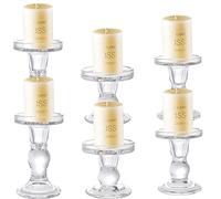 Okllen Lot de 6 bougeoirs en Verre Transparent pour Table à Manger, centres de Table de Mariage, Salon, décoration d'intérieur