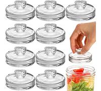 Okllen Lot de 9 poids de fermentation en verre de 7 cm avec poignée Easy-Grip pour bocaux à large ouverture, ensemble de poids de mise en saumure pour fermenter les cornichons, la choucroute et