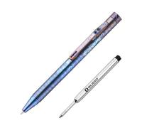 OKNIFE B1 Ti Stylo titane EDC, mécanisme clip ingénieux, livré avec 2 mines | Stylo léger en titane avec mécanisme d'actionnement pratique, 2 mines pour le bureau et le travail, stylo à bille de poche