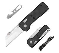 OKNIFE Otacle U1 Couteau pliant, cutter Rail-Lock EDC avec clip de poche | Cutter EDC à lames interchangeables avec clip, parfait pour le bureau, l’atelier et l’usage quotidien.(Fibre de carbone)