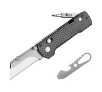 OKNIFE U1 Pro Cutter Pliable Multitool, Lame Changement Rapide | Cutter pliable multifonction, lame interchangeable, verrouillage à rail, clip de poche et tournevis inclus.(Carbon Fiber)