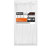 Oksdown 300 mm x 7,6 mm Collier de Serrage Plastique Blanc Serre Câbles Longs Rilsan Ultra Solides Résistant aux UV Attache Câble Lot de 100 Pièces