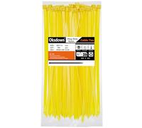 Oksdown 300 mm x 7,6 mm Collier de Serrage Plastique Jaune Serre Câbles Longs Rilsan Ultra Solides Résistant aux UV Attache Câble Lot de 100 Pièces