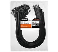 Oksdown 450 mm x 9,0 mm Collier de Serrage Plastique Noir Serre Câbles Longs Rilsan Ultra Solides Résistant aux UV Attache Câble Lot de 100 Pièces
