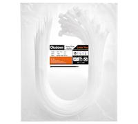 Oksdown 760 mm x 7,6 mm Collier de Serrage Plastique Blanc Serre Câbles Longs Rilsan Ultra Solides Résistant aux UV Attache Câble Lot de 100 Pièces