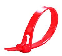 Oksdown Collier de Serrage Réutilisable en Nylon 400 mm × 7,6 mm Attache Câble Plastique Rilsan Serre Câbles Rouge Lot de 100 Pièces