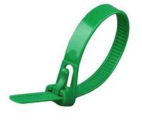 Oksdown Collier de Serrage Réutilisable en Nylon 500 mm × 7,6 mm Attache Câble Plastique Rilsan Serre Câbles Vert Lot de 100 Pièces