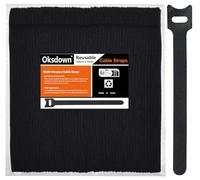Oksdown Lot de 100 Noir Attaches de Câble Sangle Réutilisable Scratch Serre Câble Bande avec Crochet et Boucle pour la Gestion des Câbles Organisation
