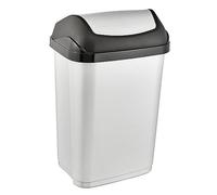 keeeper Poubelle Swing-Bin OKT 2053706 – plastique, couvercle basculant 25 L Gris