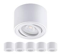 Oktaplex 6 pièces spots apparents Lile blanc - avec module LED dimmable 5 W 230 V 3000 K blanc chaud 80 x 50 mm Spot apparent en aluminium orientable