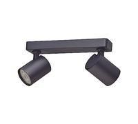 Oktaplex Bora Spot de plafond 2 flamme GU10 LED 230V 25cm aluminium Spot mural orientable Noir Spot-Plafonnier applique