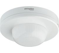 Oktaplex Détecteur de présence 360° IP65 Détecteur de mouvement plafond extérieur & intérieur 230V blanc LED avec fonction d'allumage permanent