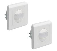 Oktaplex Ela Lot de 2 détecteurs de Mouvement intérieur avec capteur Infrarouge 160° Portée 9 m 230 V Blanc avec capteur crépusculaire