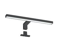 Oktaplex Gili applique LED de miroir noire 30 cm IP44 2-en-1 | 5 W blanc froid 6500 K, 350 lm, lampe à pince et luminaire pour armoire à miroir