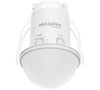 Oktaplex Kim détecteur de Mouvement extérieur encastré 360° Blanc | 1 pièce IP54 10m capteur PIR plafond intérieur