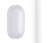 oktaplex lighting Lampe de sous-sol ovale avec câblage traversant 9W 4000K blanc neutre 800 lm IP65 lampe pour pièce humide ovale blanc