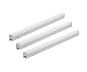 oktaplex lighting Lot de 3 Réglette LED 4W raccordable avec interrupteur RIGA Blanc chaud 3000K 28cm eclairage led cuisine sous meuble neon LED