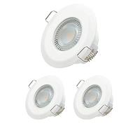 Oktaplex lighting Paris Bain Lot de 3 spots LED encastrables 5 W 2700 K 230 V 350 lm IP 44 Ra > 97 Blanc chaud ultra plat 30 mm Spot LED blanc