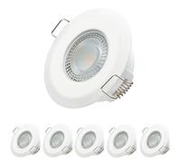 Oktaplex lighting Paris Bain Lot de 6 spots LED encastrables 5 W 2700 K 230 V 350 lm IP 44 Ra > 97 Blanc chaud Ultra plat 30 mm pour salle de bain Spot LED Blanc