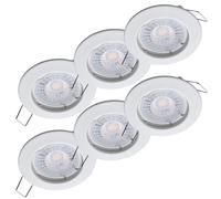 oktaplex lighting Sedan Lot de 6 spots LED encastrables avec module LED 4,8 W 4000 K 230 V 380 lm Blanc chaud 110° - Spot Blanc - Diamètre des trous: 60 mm