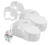 Oktaplex Lot de 2 Bea détecteur de Mouvement extérieur avec Support d’Angle | PIR à 180° avec portée de 12 m et indice IP65, orientable avec détecteur crépusculaire pour montage en saillie