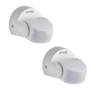 2x Oktaplex détecteur de mouvement extérieur pivotant IP65 capteur infrarouge 180° / 2 capteurs antireptation blanc