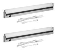 Oktaplex lot de 2 Rota éclairage LED sous meuble 58 cm orientable | 9.7 W avec 1085 lm en blanc chaud 3000K sur 230V, aluminium, avec interrupteur