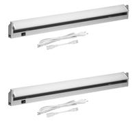 Oktaplex lot de 2 Rota éclairage LED sous meuble 91 cm orientable | 14.6 W avec 1615 lm en blanc chaud 3000K sur 230V, aluminium, avec interrupteur