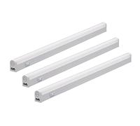 Oktaplex Lot de 3 éclairages sous meuble Riga LED 28 cm blanc neutre 4000K Réglette LED 230 V 370 Lumen avec interrupteur extensible Éclairage de cuisine 4W