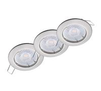Oktaplex Lot de 3 Sedan spots LED encastrables 230 V, extra-plat 22 mm | Blanc neutre 4000K, diamètre de perçage 60mm, 4,8W, 380lm, 110° LED Spot acier inoxydable brossé ret