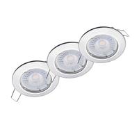 Oktaplex Lot de 3 Sedan spots LED encastrables 230 V, extra-plat 22 mm | Blanc neutre 4000K, diamètre de perçage 60mm, 4,8W, 380lm, 110° LED Spot Chromé ret