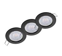 Oktaplex Lot de 3 Sedan spots LED encastrables 230 V, extra-plat 22 mm | Blanc neutre 4000K, diamètre de perçage 60mm, 4,8W, 380lm, 110° LED Spot Noir ret