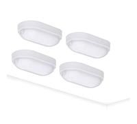 Oktaplex Lot de 4 LED Lampe de cave BASE 9W 800Lm IP65 Blanc neutre 4000K Lampe ovale Applique murale Plafonnier blanc