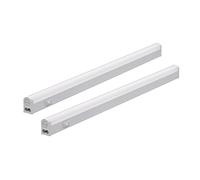 Oktaplex Riga Lot de 2 luminaires LED sous meuble de cuisine Blanc neutre 4000 K 28 cm Barre lumineuse avec interrupteur Blanc 230 V Extensible Éclairage de cuisine 370 lm 4 W