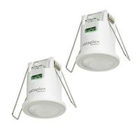 Oktaplex Ron Lot de 2 détecteurs de Mouvement Plafond | Encastrés plats 360° 8m capteurs PIR intérieurs 3 fils 230V compatibles LED
