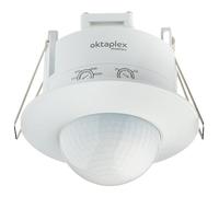 Oktaplex Sam détecteur de présence encastrable Plafond 360° PIR | 1 pièce Capteur de mouvement intérieur blanc 230V pour montage au plafond
