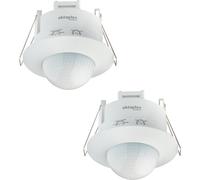 2x Oktaplex Détecteur de présence 360° infrarouge encastrable Détecteur de mouvement intérieur encastré 230V blanc compatible LED