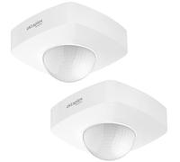 Ensemble de 2 détecteurs de présence pour plafond, angle de détection 360°, modèle "Tim", détecteur de présence à fixer en surface, portée de 10 mètres, détecteur de mouvement pour intérieur et extéri