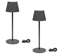 Oktaplex Vero Lot de 2 lampes de table d'extérieur à intensité variable LED 200 lm Blanc chaud IP54 Sans fil Hauteur 37 cm Anthracite