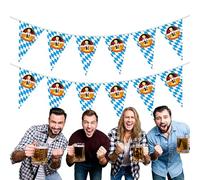 Oktoberfest Decorations - Bannière de décoration murale pour fête de la bière, guirlande de fanions pour jardin, bar, maison, tentes, extérieur et intérieur - 7,9 m