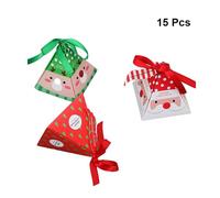 OKUMEYR 15 Boîtes en Papier de Noël Décorées Rouges et Vertes, Coffrets Présents Festifs 15 Pièces pour Bonbons, Chocolats et Friandises, pour Fêtes et Emballages Présents de Noël