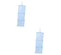 OKUMEYR 2 Pièces organisateur de stockage suspendu rangement pliable rangement pour chaussure unité Piscine jouer étendoir séchoir à linge pliable rangement suspendu en maille Blue