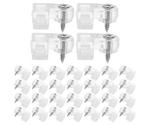 OKUMEYR 50 Pièces Clip pour Miroir de Porte D’Armoire, Fixation Abs | Usage Maison et Penderie, Maintien Sûr des Photos et Panneaux, Installation Simple, Type Compatible Varié