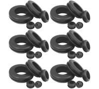 OKUMEYR Assortiment de Passe-Fils en Caoutchouc Noir 105 Pièces 4 à 10 Mm | Résistance Électrique, Couvre les Trous Inutilisés, Limite le Contact Métal, pour Sprays et Valves
