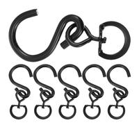 OKUMEYR Boucles Rotatives pour Pots de Fleurs Suspendus, 6 Pièces Noir | Fer, Installation Facile, pour Balcon et Extérieur, Compatible Pot de Fleurs et Lanterne