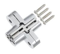 OKUMEYR Charniere Invisible Pivot à 180 Degrés en Alliage de Zinc Argenté, Charnière de Porte Discrète Robuste Couverture Décorative Indépendante sans Trace Accessoire la Cuisine