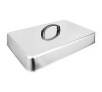 OKUMEYR Cloche Barbecue Rectangulaire en Acier Inoxydable, Couvercle à Badigeonner pour Plaque de Cuisson, Conserve Chaleur et Arômes, Usage Extérieur et Intérieur
