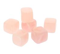 OKUMEYR Glaçons Réutilisables en Quartz Rose, Lot de 6 Cubes | Pierre Polie, Aspect Rose Quartz, Effet Décoratif, pour Whisky, Cocktails, Verres et Service en Restaurant